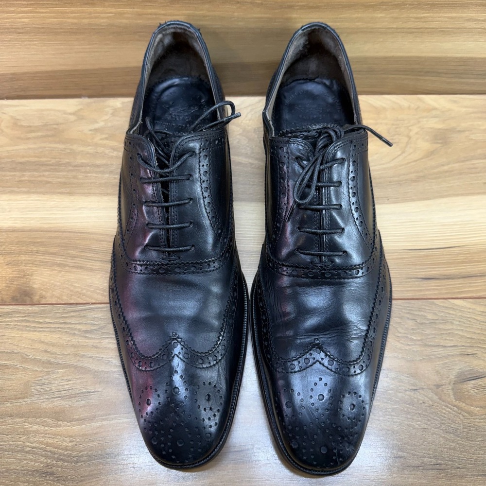 OFFICINE CREATIVE Wingtip Oxford Dress Shoe Mens 11 EU 44 Black Medallion Formal